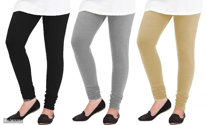 Swastik Stuffs Woolen Leggings Combo Offer for Women |Churidar Woolen Leggings| Winter Wear Warm Leggings Combo Pack (Free Size, Pack of 3)