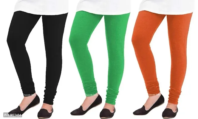 Swastik Stuffs Woolen Leggings Combo Offer for Women |Churidar Woolen Leggings| Winter Wear Warm Leggings Combo Pack (Free Size, Pack of 3)