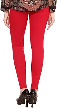 Swastik Stuffs Ankle Length Leggings Combo for Womens Free Size (SSALRM2_Red,Maroon) (Pack of 2)-thumb1