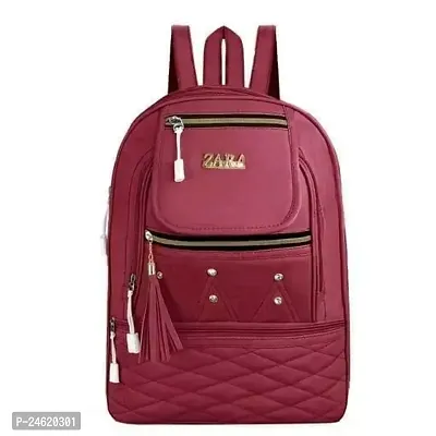 Fashionable Maroon Backpack For Ladies