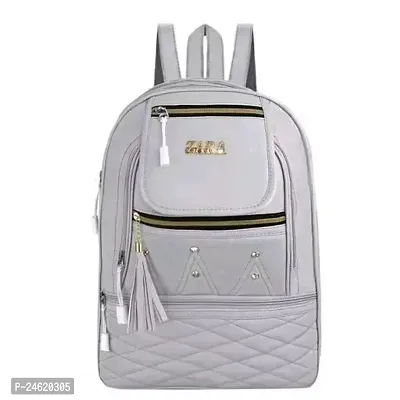 Fashionable Grey Backpack For Ladies-thumb0