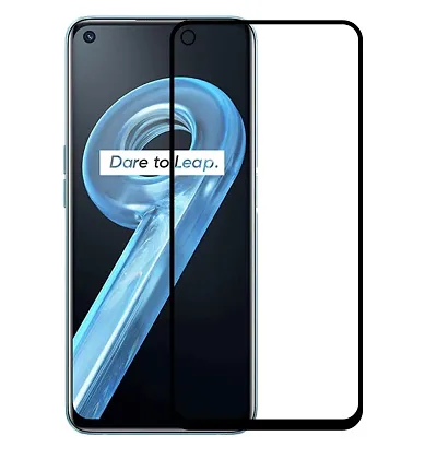 CELZO Full Screen Curved Edge -Edge Protection 9H Tempered Glass Screenguard for Realme 9i - {Black}