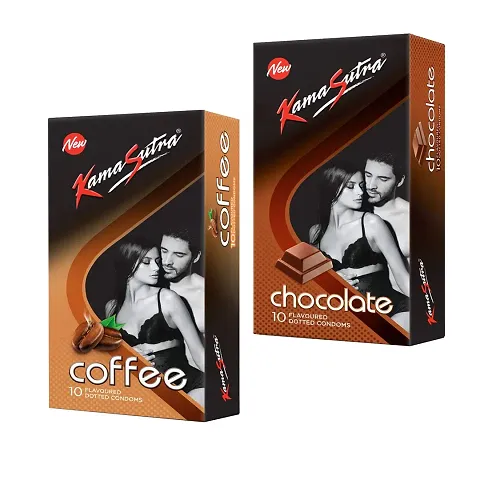 condoms Exite Coffee Flavoured Condoms 10'S 2Box 20 pcs Dotted Condoms