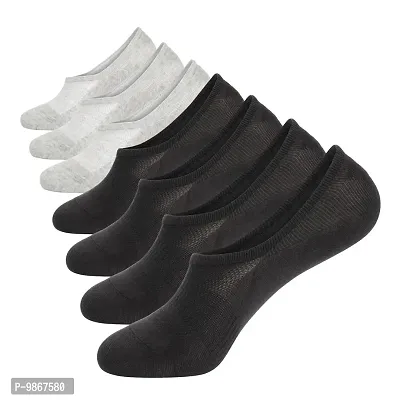 No Show Socks Mens 7 Pair Cotton Thin Non Slip Low Cut Men Invisible Sock 6-8/9-11/12-14, 4black+3gray, Shoe Size: 6-8-thumb0