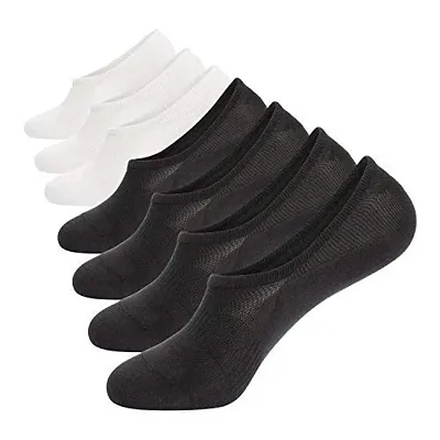 No Show Socks Mens 7 Pair Cotton Thin Non Slip Low Cut Men Invisible Sock 6-8/9-11/12-14