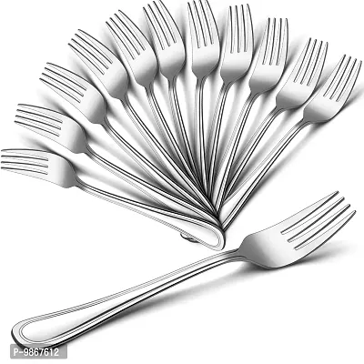 Dinner Forks Set of 12, E-far 7.9 Inch Stainless Steel Forks for Home, Kitchen or Restaurant, Non-toxic & Mirror Polished, Easy to Clean & Dishwasher Safe-thumb0