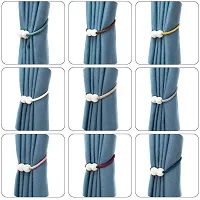 Melaluxe 2 Pack Magnetic Curtain Tiebacks, Decorative Curtain Holdbacks for Window D?cor (Grey)-thumb3