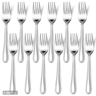 Dinner Forks Set of 12, E-far 7.9 Inch Stainless Steel Forks for Home, Kitchen or Restaurant, Non-toxic & Mirror Polished, Easy to Clean & Dishwasher Safe-thumb2