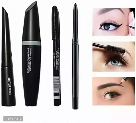 Hitan Perfect Eye Makeup Combo Of Mascara, Liquid Eyeliner, Eyebrow Pencil And Kajal-thumb0