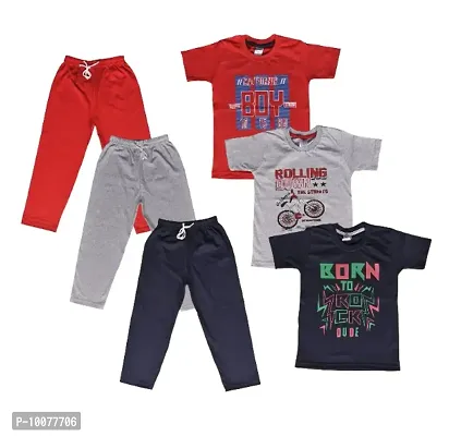 BOYS T-SHIRT AND PANT SET COMBO PACK OF 3