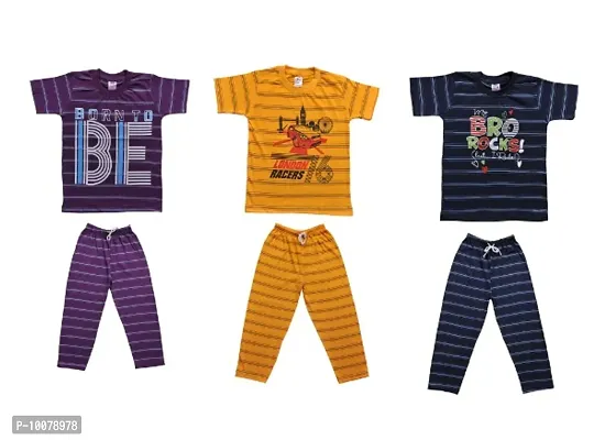 BOYS T-SHIRT AND PANT SET COMBO PACK OF 3