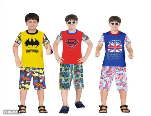 BOYS T-SHIRT AND SHORTS SET COMBO PACK OF 3