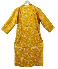 DAWN GODDESS Women's Regular Fit Cotton Blend Printed Kurti with Palazzo (Yellow,L).-thumb1