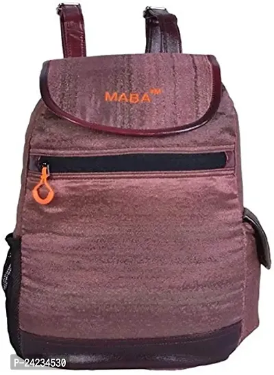 MABA Textured Casual Backpack with Leather Strap for Women/Girls, College/School Backpack (Brown)-thumb0