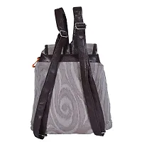 MABA Textured Casual Backpack with Leather Strap for Women/Girls, College/School Backpack (Grey-2)-thumb3