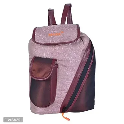 MABA Textured Casual Backpack with Leather Strap for Women/Girls, College/School Backpack (Pink)
