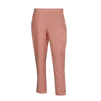 MABA Decor Womens Girls Plain Ankle Length Polyester Trousers Pant with Skinny Elastic Waist Pencil Fit Pants with Lining and side Pokcets (Orange, Size : 36 XL)-thumb3