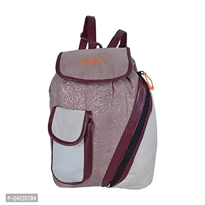 MABA Textured Casual Backpack with Leather Strap for Women/Girls, College/School Backpack (Light Pink-2)