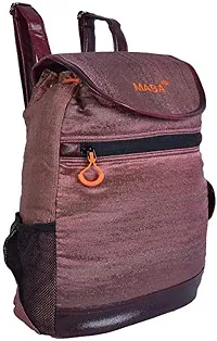 MABA Textured Casual Backpack with Leather Strap for Women/Girls, College/School Backpack (Brown)-thumb1