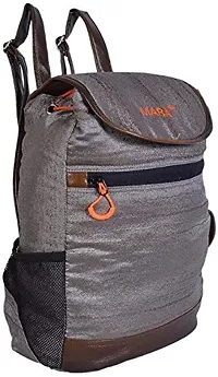 MABA Textured Casual Backpack with Leather Strap for Women/Girls, College/School Backpack (Grey)-thumb1