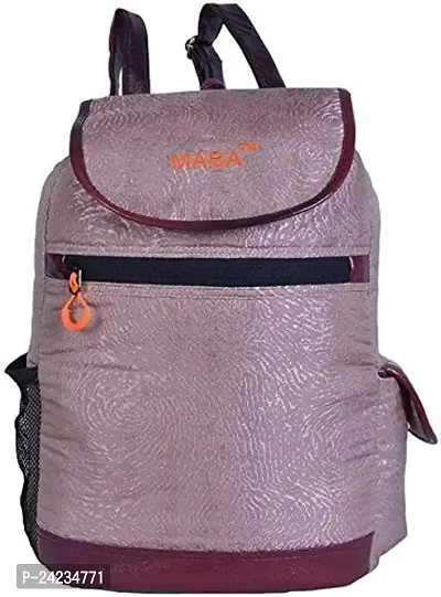 MABA Textured Casual Backpack with Leather Strap for Women/Girls, College/School Backpack (Pink)