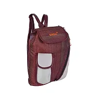 MABA Textured Casual Backpack with Leather Strap for Women/Girls, College/School Backpack (Red)-thumb2