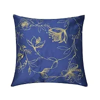 MABA Embroidered Cushion Covers Throw Pillow, Cushion Covers Set of 2 for Home Decor - Modern Floral - Ink Blue (17x17 Inches)-thumb2
