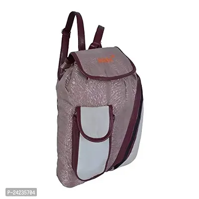 MABA Textured Casual Backpack with Leather Strap for Women/Girls, College/School Backpack (Light Pink-2)-thumb3