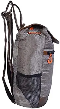 MABA Textured Casual Backpack with Leather Strap for Women/Girls, College/School Backpack (Grey)-thumb2