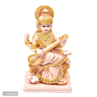 Generic Mata Saraswati Idol For Decoration And Pooja(Resin, Mat Color, Pack Of 1)(Mat Color),Matte
