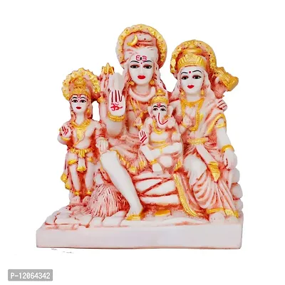 Polyresin KEF8-Shiv Parivar God Idol for Temple/home/office (Mat, 06cmx12cmx17cm)