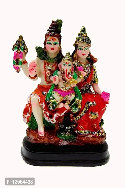 God017-Shiv Parivar God Idol,Shiv Parivar God Murti Figurine Religious Pooja Gift Items and Murti for Mandir/Temple/Home/Office (LXWXH-07CMX13CMX19CM)(POLYRESIN)(Multicolor)