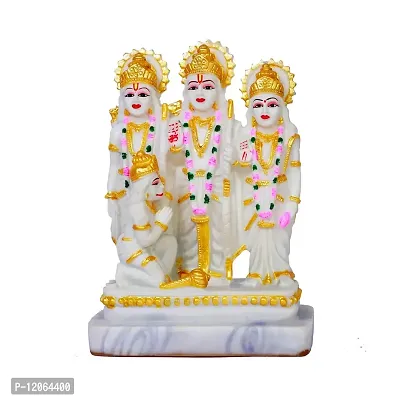 KEF32-Ram darbar God Idol, God Murti Figurine Religious Pooja Gift Items and Murti for Mandir/Temple/Home/Office (LXWXH-07CMX13CMX18CM)(POLYRESIN)(White Color)