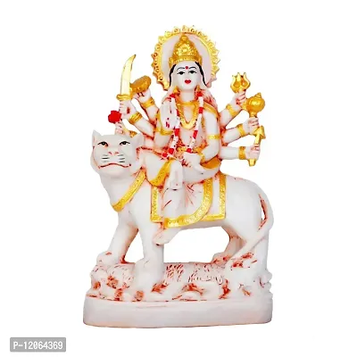 KEF42-Goddess Maa Durga Idol, Maa Durga Murti Figurine Religious Pooja Gift Items and Murti for Mandir/Temple/Home/Office-(LXWXH-06CMX14CMX22CM)(POLYRESIN)(MAT Color)