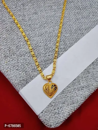 Trendy Gold Plated Jewelry Chain Pendant Set For Girls And Woman