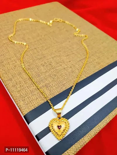 Trendy Gold Plated Pendant With Chain For Women-thumb0