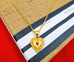 Golden Heart Pendant With Chain-thumb1
