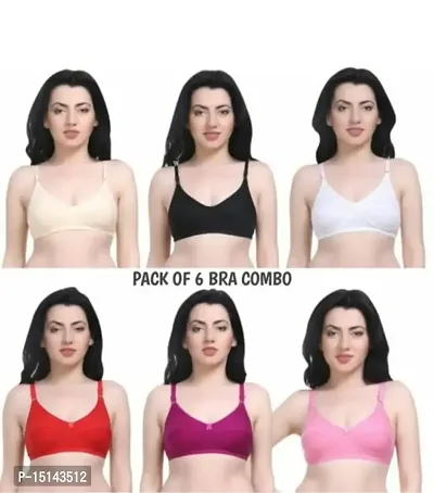 Buy Pack of 6 Non-Padded Non-Wired Bras & Panties Online India