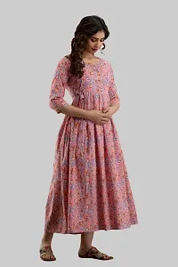 AANADHYA Women's Pure Cotton Printed Maternity Gown Feeding Nighty A-line Maternity Dress Kurti Gown for Women (Multi,4XL) Multicolour-thumb4