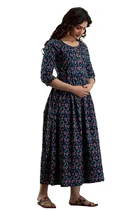 AANADHYA Women's Pure Cotton Printed Maternity Gown Feeding Nighty A-line Maternity Feeding Dress Kurti Gown for Women-thumb3