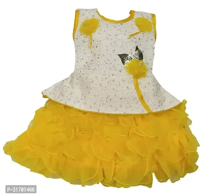 Stylish Yellow Net Dress For Girls