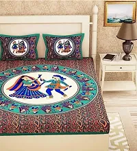 Beautiful Jaipuri Cotton Double Bedsheet with 2 Pillow Covers.-thumb2