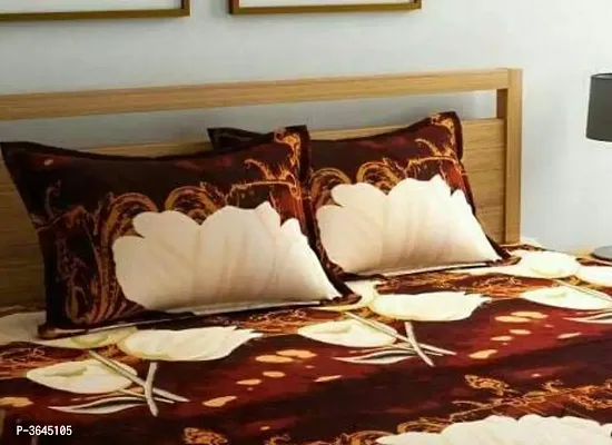Polycotton Double Bed Bedsheet with 2 Pillow Cover-thumb2