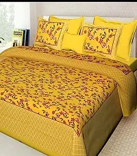 Comfortable Cotton Printed Queen Size Bedsheet with Two Pillow Covers-thumb1