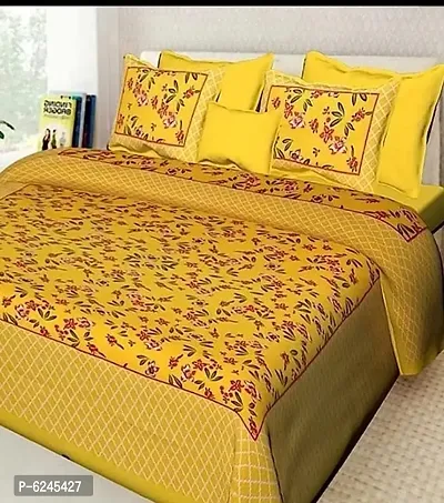 Comfortable Cotton Printed Queen Size Bedsheet with Two Pillow Covers-thumb2