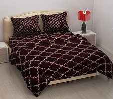 Fancy Glace Cotton Printed Bedsheet with 2 Pillow Covers-thumb2
