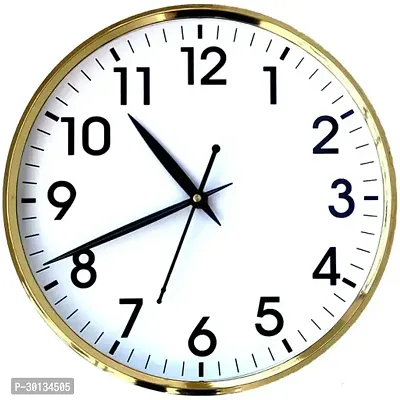 Designer Golden Plastic Analog Wall Clock-thumb0