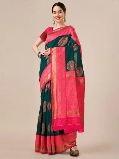 Glamorous Pure Silk Saree with Blouse piece 