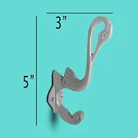 Home Shop Stork Design Decorative Metal Wall Hooks Hanging Clothes Hat Coat Robe Hangers Bird Metal Single Hook Door Hook Wall Mounted Heavy Duty (Silver)-thumb1