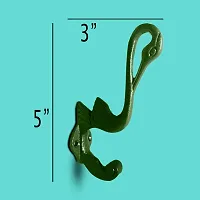 Home Shop Stork Design Decorative Metal Wall Hooks Hanging Clothes Hat Coat Robe Hangers Bird Metal Single Hook Door Hook Wall Mounted Heavy Duty (Green)-thumb1